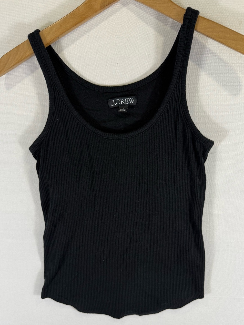 J. Crew Black Ribbed Tank Top